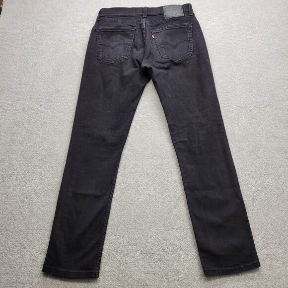 Levi's 514 Jeans Men's Black Regular Straight Stretch Dark Wash Tag Size 30x32 - Picture 2 of 8